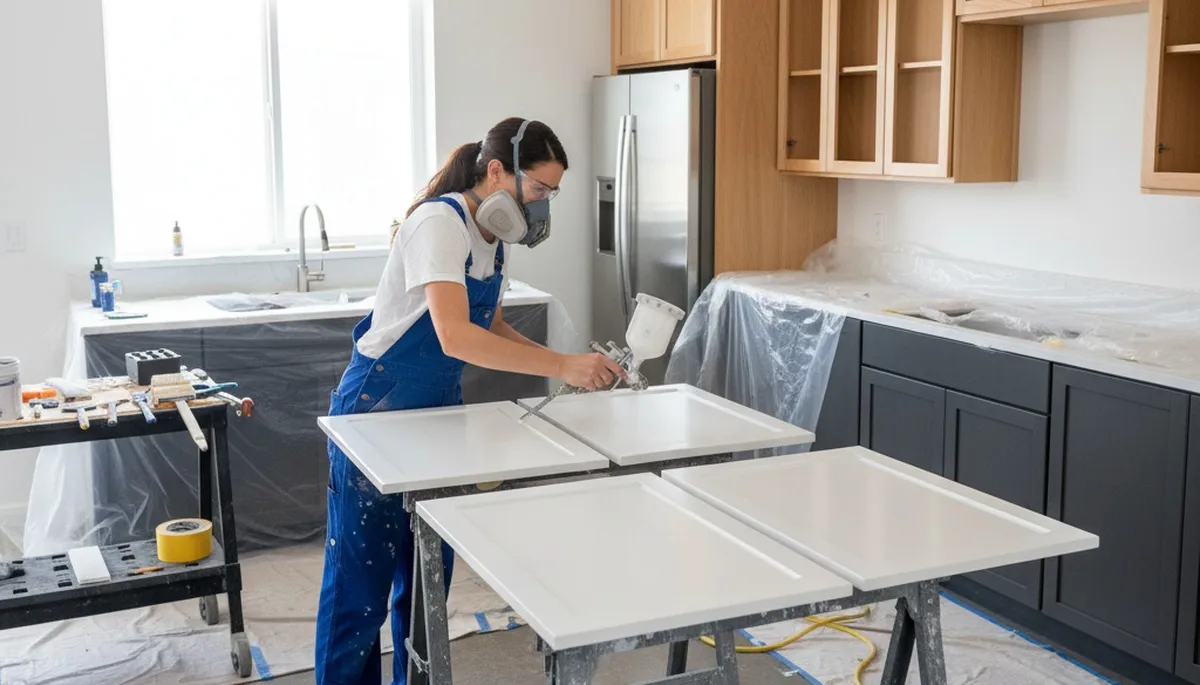 Professional kitchen cabinet painting in Green Bay WI with durable, affordable refinishing finishes