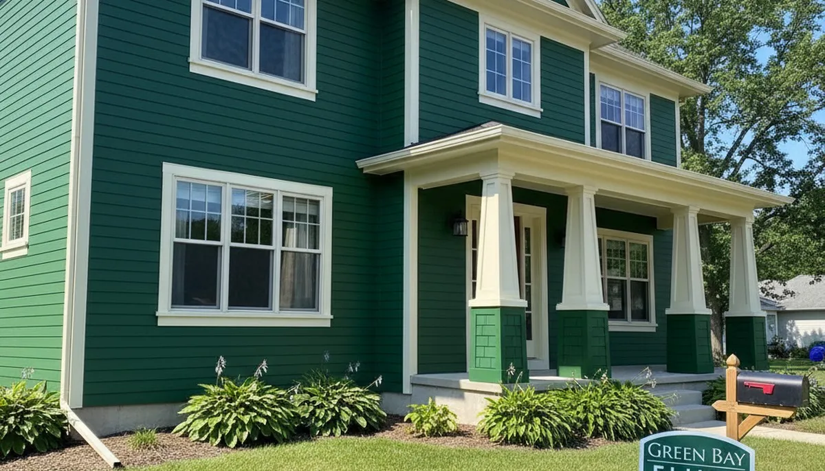 Freshly painted home exterior in Green Bay WI with smooth, weather-resistant finish by local painters