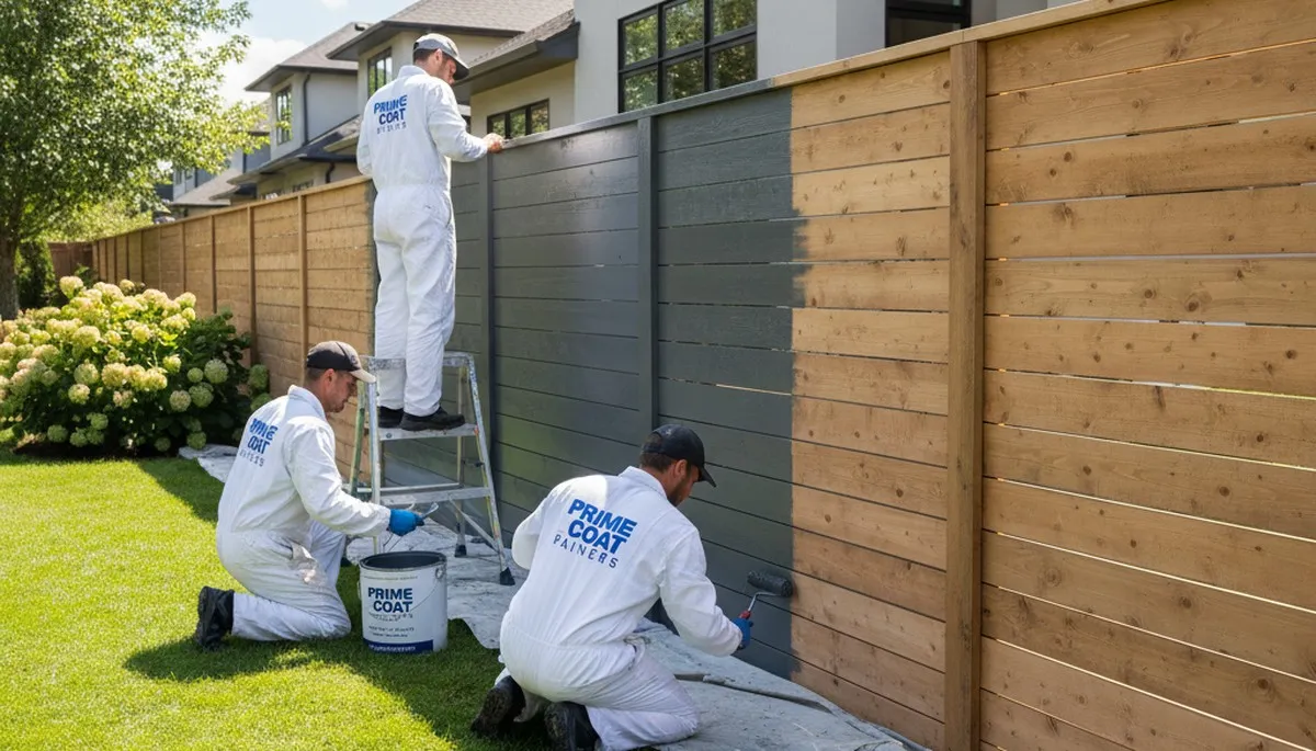 Professional fence painting in Green Bay WI with durable weather-resistant wood finish