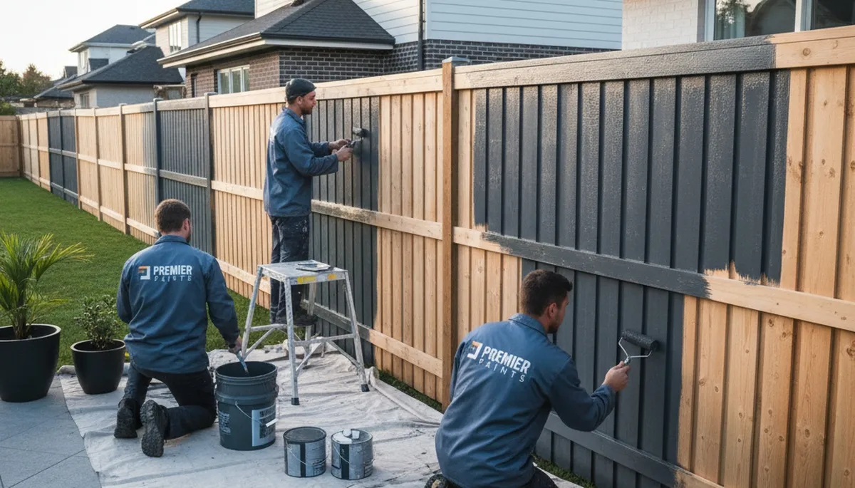 Professional fence painting in Green Bay WI with durable weather-resistant wood finish
