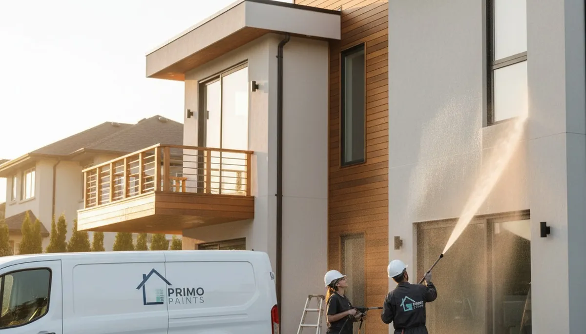 Professional pressure cleaning and house washing in Green Bay, WI removing dirt and winter buildup