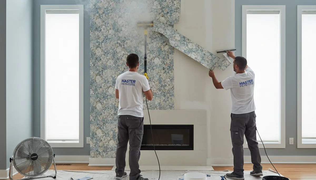 Professional wallpaper removal service in Green Bay WI preparing walls for fresh interior paint