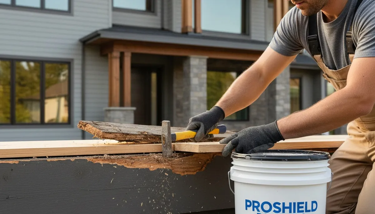 Professional wood rot repair on home siding in Green Bay, WI by expert house painters
